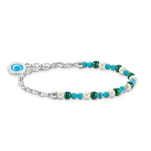 Load image into Gallery viewer, Thomas Sabo Sterling Silver Charmista Turquoise, Malachite, Pearl 14-17cm Bracelet
