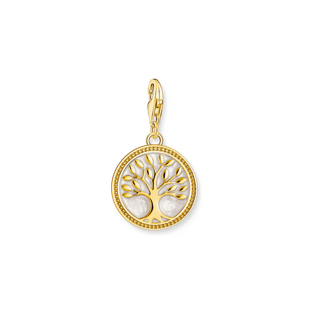 Thomas Sabo Gold Plated Sterling Silver Charmista Tree Of Life CZ Charm