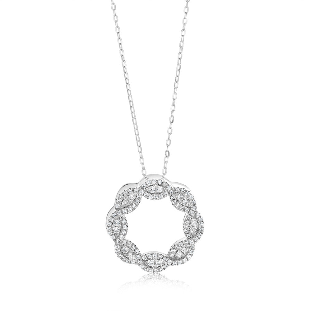 Sterling Silver Zirconia Circle Of Life Pendant On Chain