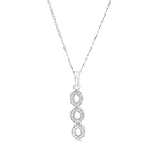 Load image into Gallery viewer, Sterling Silver Zirconia Three Oval Pendant