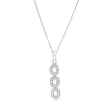 Sterling Silver Zirconia Three Oval Pendant