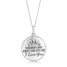 Load image into Gallery viewer, Sterling Silver Round Engraved Dad Litle Girl Pendant