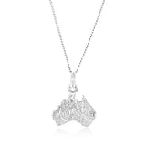 Sterling Silver Map Of Australia Pendant