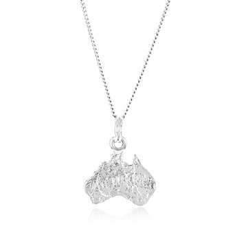 Sterling Silver Map Of Australia Pendant