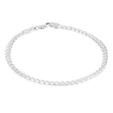 Load image into Gallery viewer, Sterling Silver Beveled Curb 21cm Bracelet