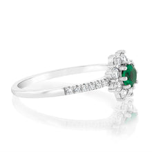 Load image into Gallery viewer, Sterling Silver White And Green Zirconia Ring