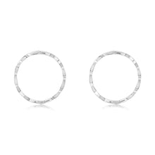 Load image into Gallery viewer, Sterling Silver Diamond Cut 15mm Sleeper Earrings