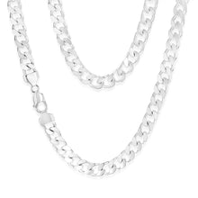 Load image into Gallery viewer, Sterling Silver Beveled Curb 300 Gauge 55cm Chain