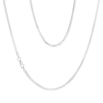 Sterling Silver Serpentine 80 Gauge 45cm Chain