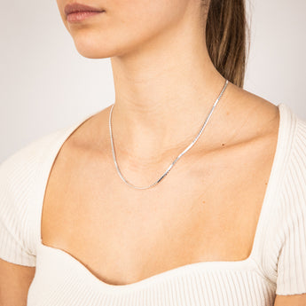 Sterling Silver Serpentine 80 Gauge 45cm Chain