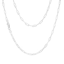 Load image into Gallery viewer, Sterling Silver Textured Paperclip 60 Gauge 45cm Chain