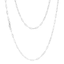 Load image into Gallery viewer, Sterling Silver Textured Paperclip 60 Gauge 60cm Chain