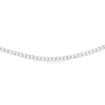 Sterling Silver Beveled Fancy Curb 160 Gauge 45cm Chain