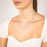 Sterling Silver Beveled Fancy Curb 160 Gauge 45cm Chain