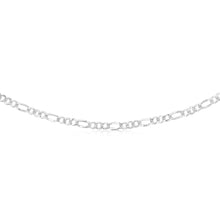 Load image into Gallery viewer, Sterling Silver Beveled Fancy 1:3 Figaro 160 Gauge 45cm Chain