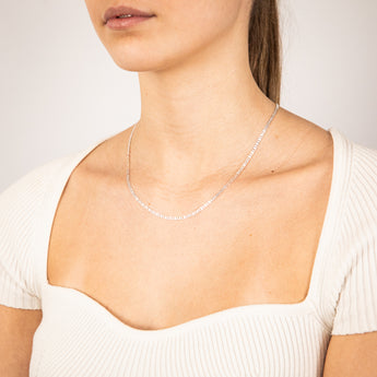 Sterling Silver Anchor 50 Gauge 45cm Chain