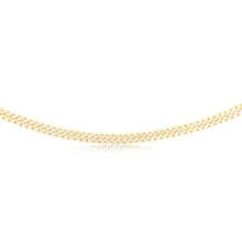 Load image into Gallery viewer, Sterling Silver Two Tone Pave Curb 180 Gauge 50cm Chain