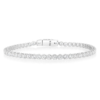 Sterling Silver White Zirconia 19cm Tennis Bracelet