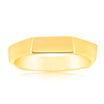 Sterling Silver Gold Plated Polished 4.2mm Geometric Shaped Ring