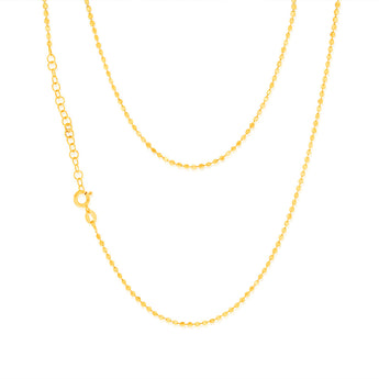 Sterling Silver Gold Plated Diamond Cut Fancy 42+4.5cm Chain