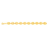 Sterling Silver Puff Gold Plated 17.5cm Bracelet