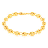 Sterling Silver Gold Plated Puff 17.5cm Bracelet