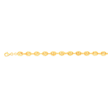 Sterling Silver Gold Plated Puff 17.5cm Bracelet