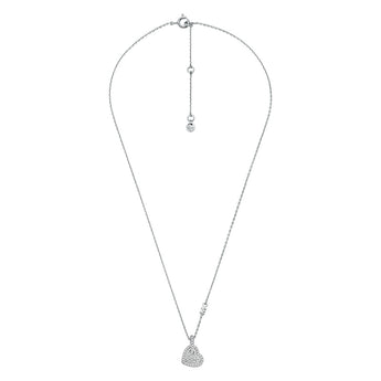Michael Kors Sterling Silver Pave Heart Pendant On Chain