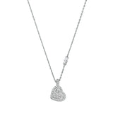 Michael Kors Sterling Silver Pave Heart Pendant On Chain