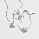 Michael Kors Sterling Silver Pave Heart Pendant On Chain