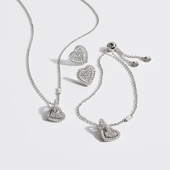 Michael Kors Sterling Silver Pave Heart Pendant On Chain