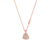 Michael Kors Rose Gold Plated Sterling Silver Pave Heart Pendant On Chain