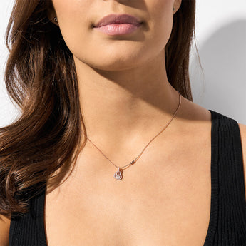 Michael Kors Rose Gold Plated Sterling Silver Pave Heart Pendant On Chain