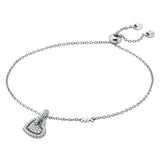 Michael Kors Sterling Silver Pave Heart Bracelet
