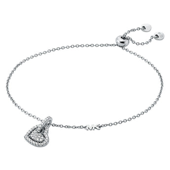 Michael Kors Sterling Silver Pave Heart Bracelet