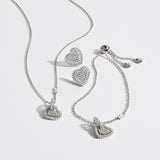 Michael Kors Sterling Silver Pave Heart Bracelet