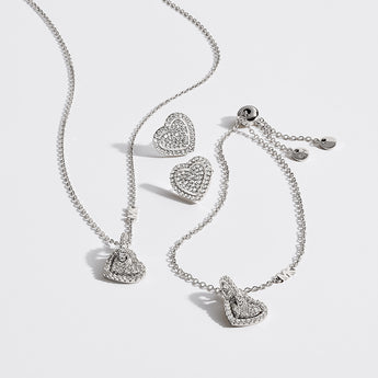 Michael Kors Sterling Silver Pave Heart Bracelet
