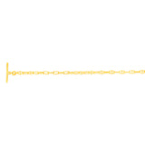 Sterling Silver Gold Plated Fancy Links T Bar Clasp 19cm Bracelet