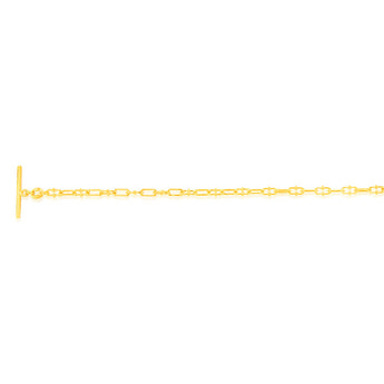 Sterling Silver Gold Plated Fancy Links T Bar Clasp 19cm Bracelet