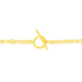 Sterling Silver Gold Plated Fancy Links T Bar Clasp 19cm Bracelet