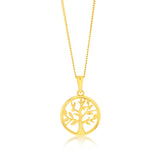 Sterling Silver Gold Plated Tree Of Life Pendant