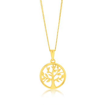 Sterling Silver Gold Plated Tree Of Life Pendant