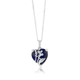 Sterling Silver Sapphire Blue Heart Cubic Zirconia Pendant