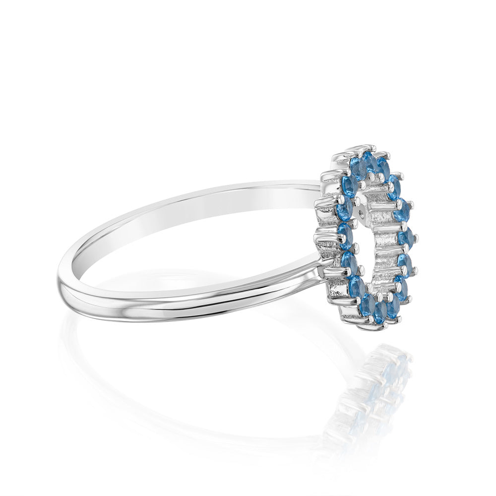Sterling Silver Claddagh Ring With Aquamarine CZ Sterling Silver Claddagh Ring With Aquamarine CZ