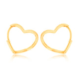 Sterling Silver Gold Plated Heart Shaped Sleeper Hoop Earrings