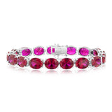 Sterlings Silver Created Ruby 18.4cm Tennis Bracelet