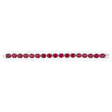 Sterlings Silver Created Ruby 18.4cm Tennis Bracelet