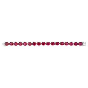 Sterlings Silver Created Ruby 18.4cm Tennis Bracelet