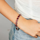 Sterlings Silver Created Ruby 18.4cm Tennis Bracelet