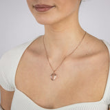 Sterling Silver Rose Gold Plated Angel Wings Round Pendant